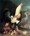 unknow artist Cock hen and chicken china oil painting image